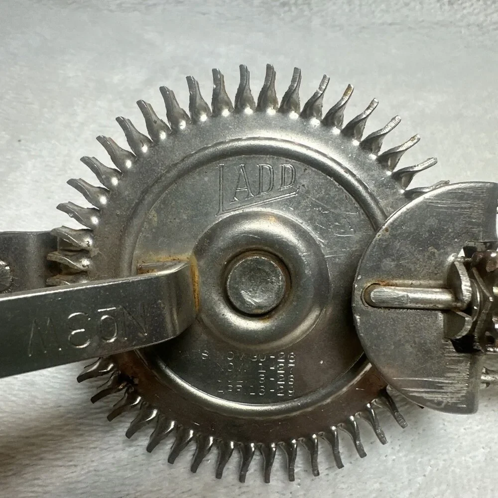 Ladd Hand Crank Egg Beater Mixer Red Wood Handle Farmhouse 1929 USA